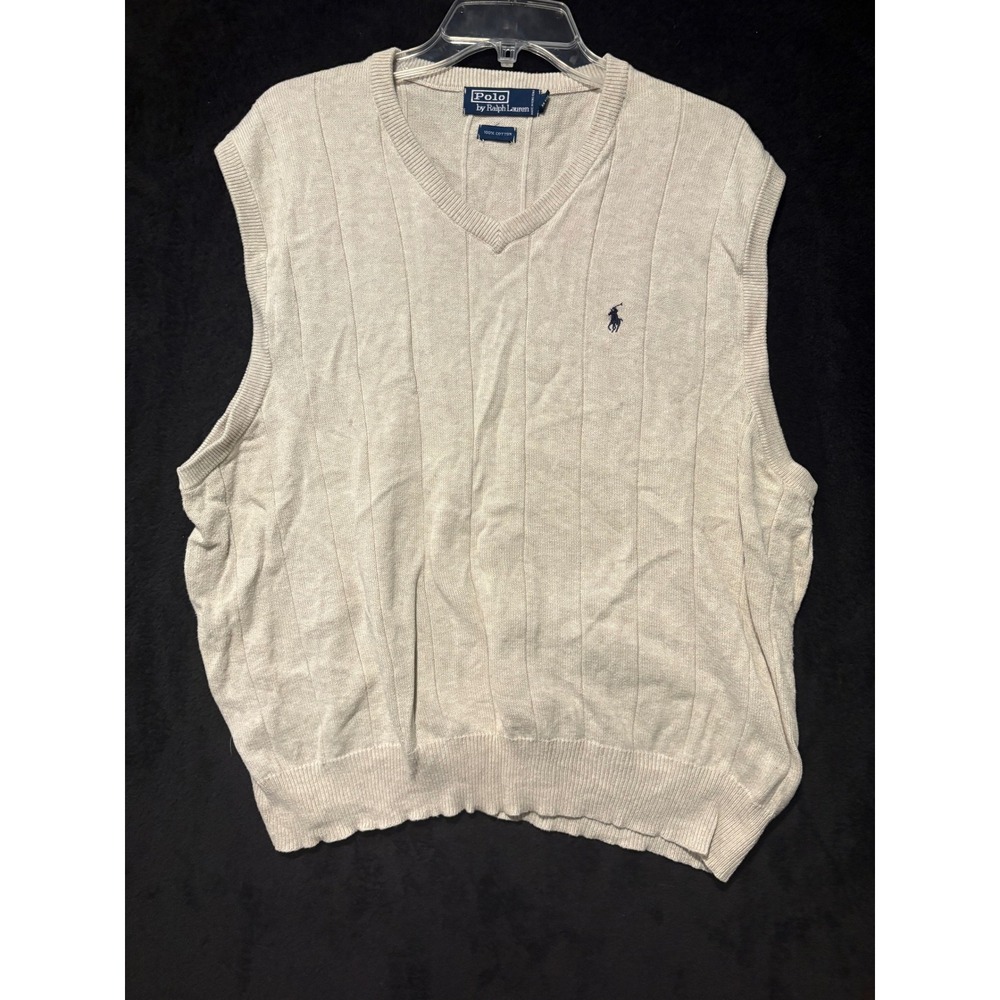 Poloโ Ralph Lauren Sweater Vest Sleeveless Knit Cotton Casual XL